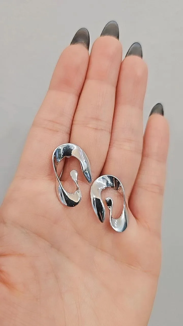 گوشواره دفرمه نقره