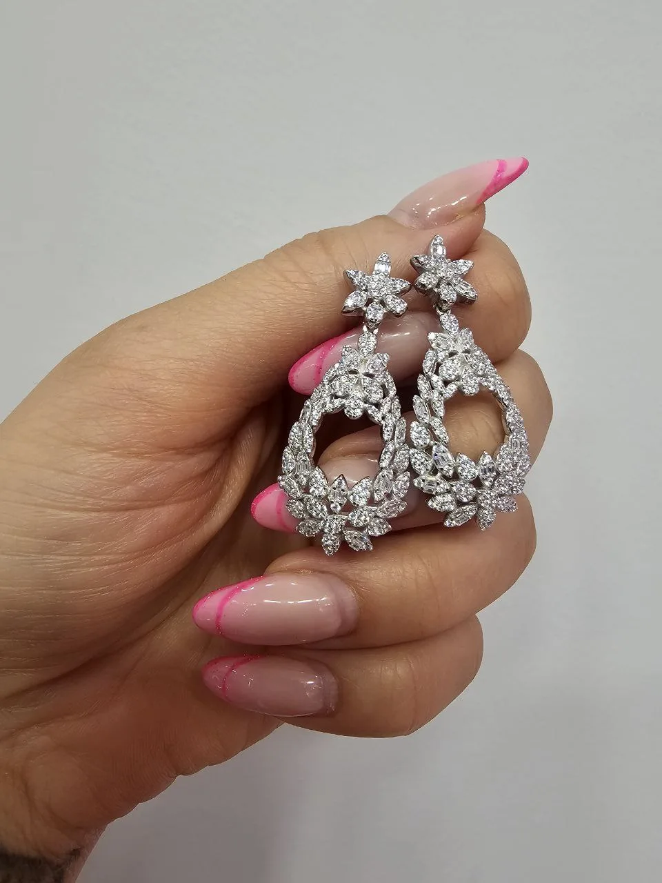 گوشواره جواهری نقره