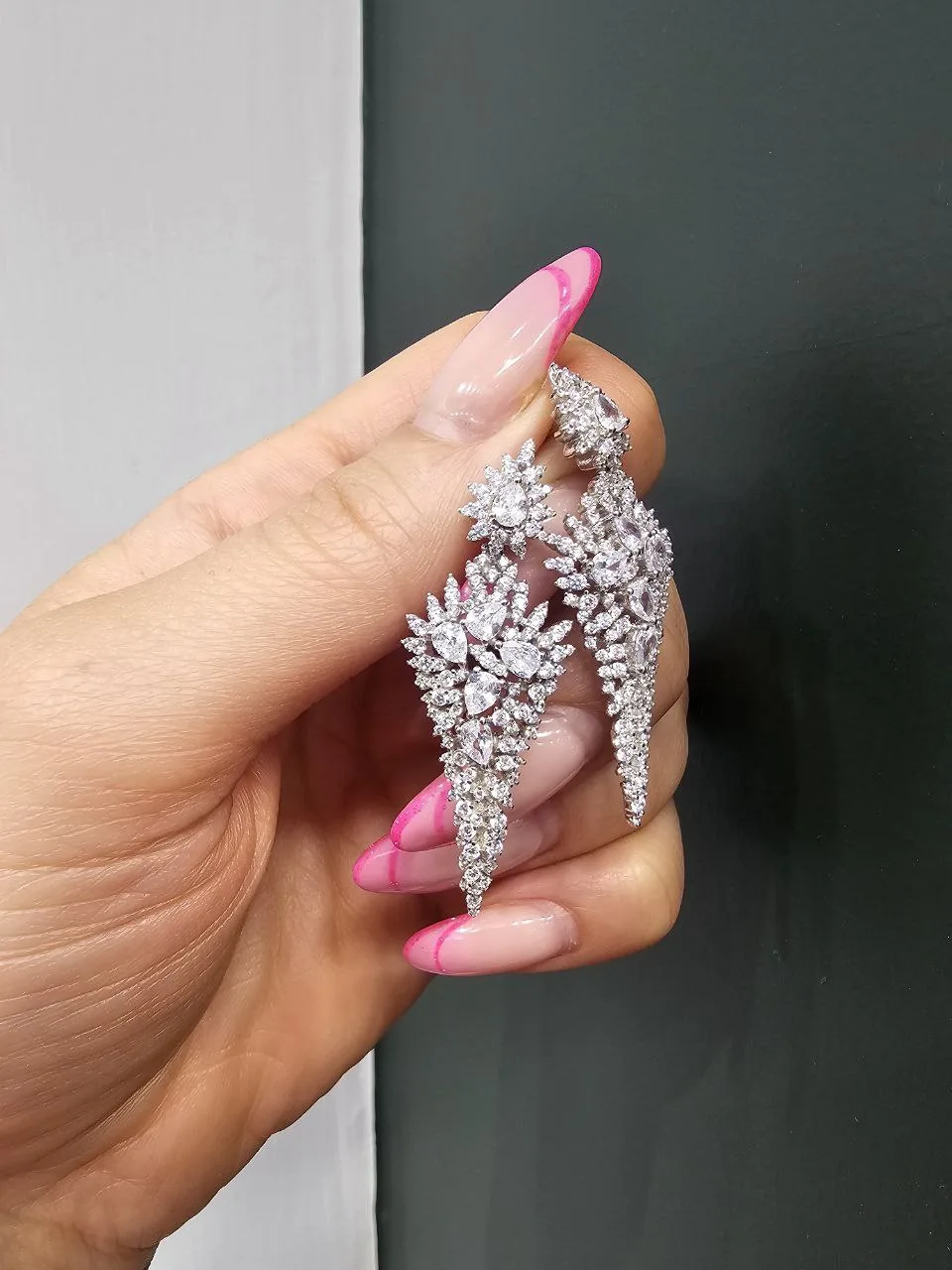 گوشواره جواهری نقره