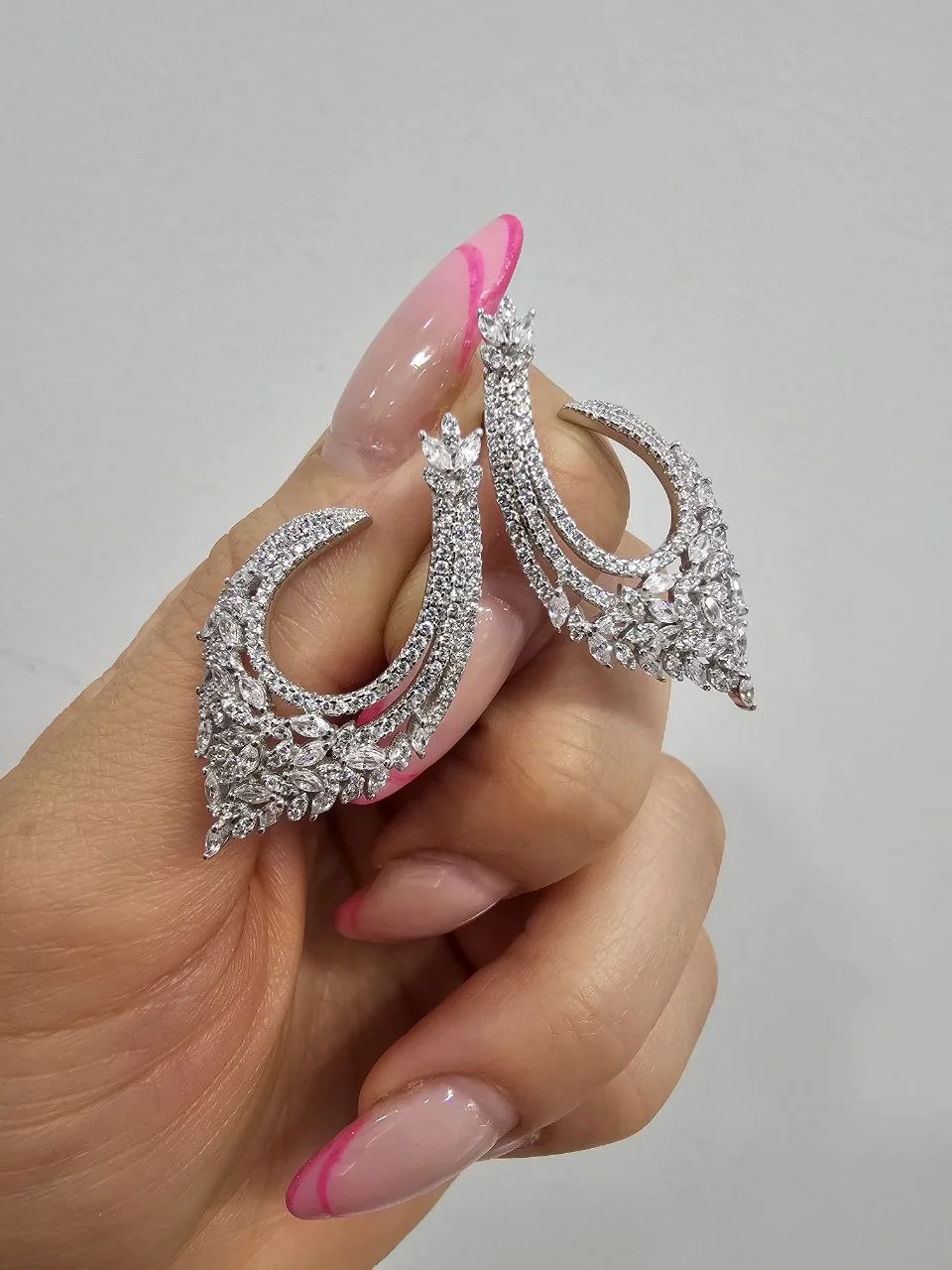 گوشواره جواهری نقره