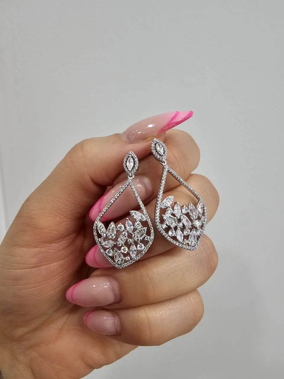 گوشواره جواهری نقره