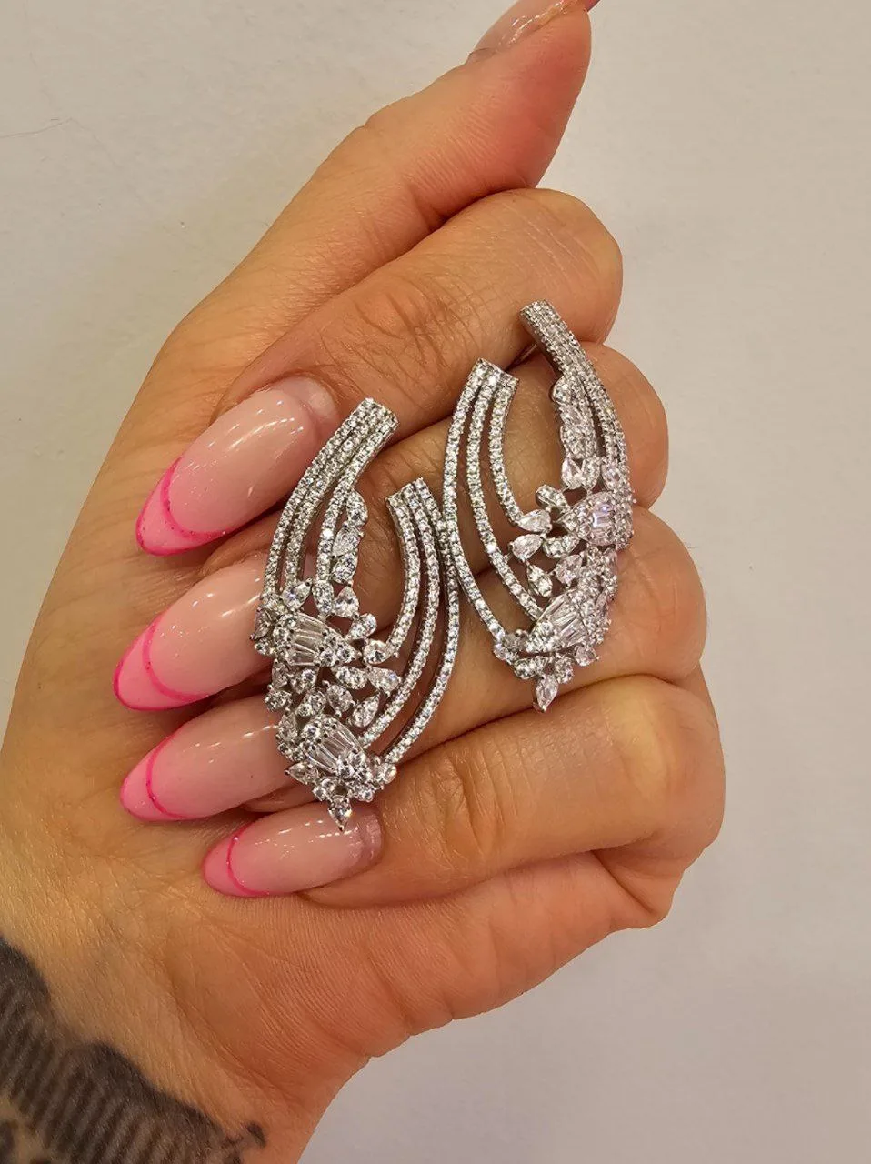 گوشواره جواهری نقره