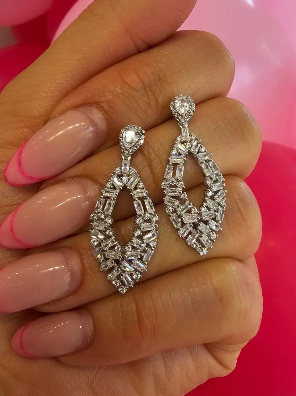 گوشواره جواهری نقره