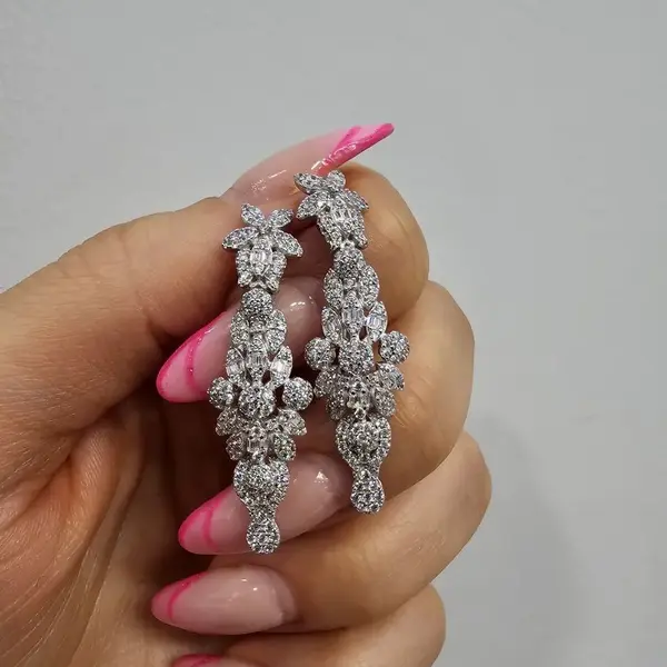 گوشواره جواهری نقره