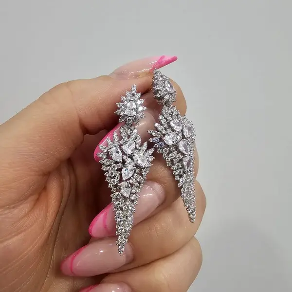گوشواره جواهری نقره
