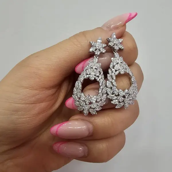 گوشواره جواهری نقره