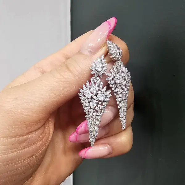گوشواره جواهری نقره