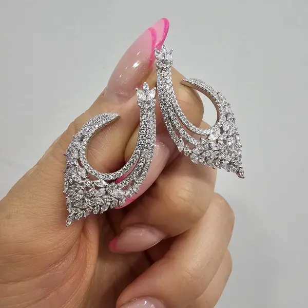 گوشواره جواهری نقره